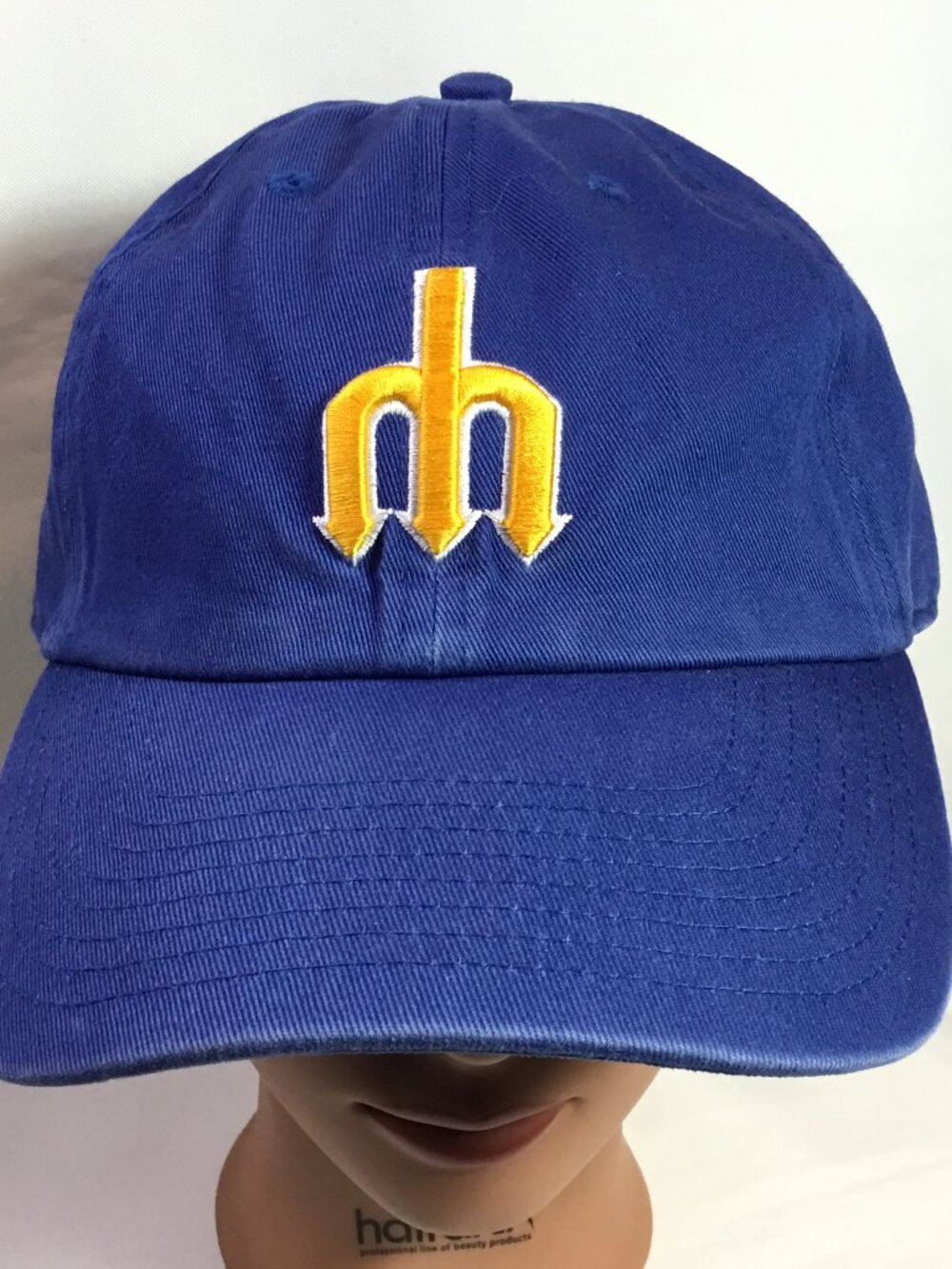 47 Brand Seattle Mariners MLB Baseball Cap Blue Gold OS Trident Cooperstown Logo
